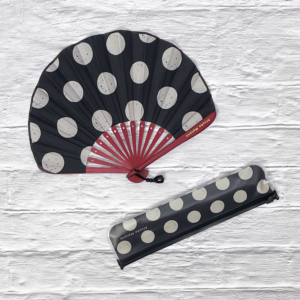 Folding fan with case MONOTONE colour DT(dots)