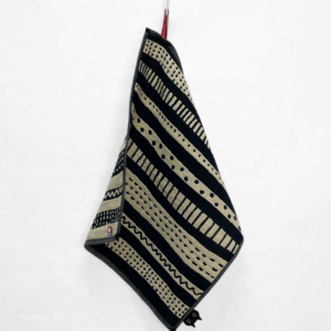 Alternative view of Gauze towel C WAVY LINES colour BK(black)