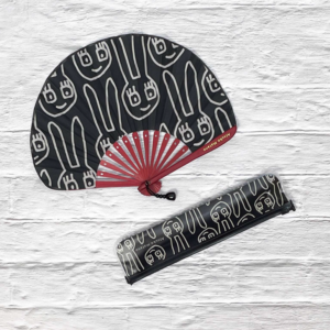 Folding fan with case YURU USA colour BK(black)